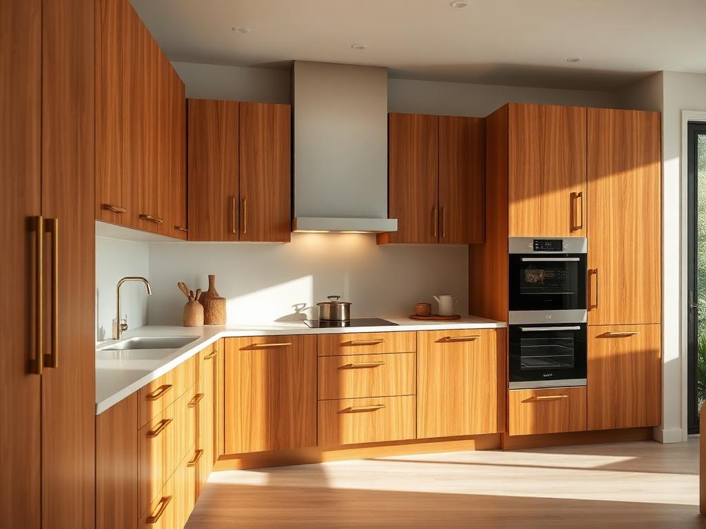 Modular kitchen with wooden cabinets built in Bengaluru